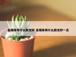 自媒体用什么散文好 自媒体用什么散文好一点