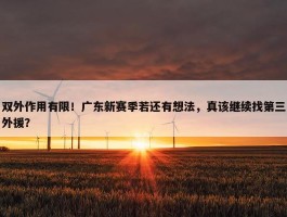 双外作用有限！广东新赛季若还有想法，真该继续找第三外援？