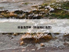 抖音浩然啊（抖音网红浩然）