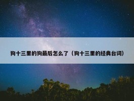 狗十三里的狗最后怎么了（狗十三里的经典台词）