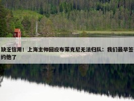 缺乏信用！上海主帅回应布莱克尼无法归队：我们最早签约他了