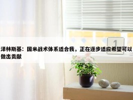 泽林斯基：国米战术体系适合我，正在逐步适应希望可以做出贡献