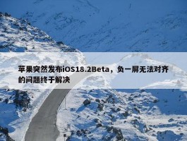 苹果突然发布iOS18.2Beta，负一屏无法对齐的问题终于解决