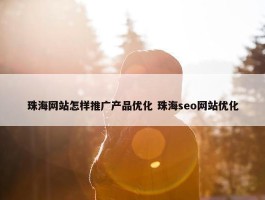 珠海网站怎样推广产品优化 珠海seo网站优化