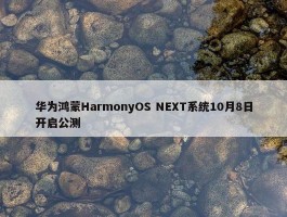 华为鸿蒙HarmonyOS NEXT系统10月8日开启公测