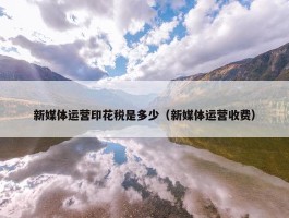 新媒体运营印花税是多少（新媒体运营收费）