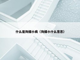 什么是狗细小病（狗细小什么意思）