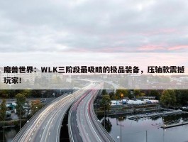 魔兽世界：WLK三阶段最吸睛的极品装备，压轴款震撼玩家！