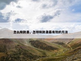 怎么除跳蚤，怎样除跳蚤最有效的方法