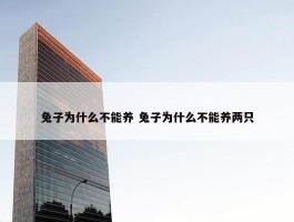 兔子为什么不能养 兔子为什么不能养两只