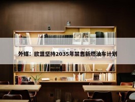 外媒：欧盟坚持2035年禁售新燃油车计划