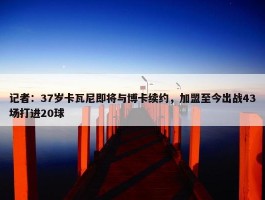 记者：37岁卡瓦尼即将与博卡续约，加盟至今出战43场打进20球