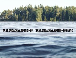 优化网站怎么使用外链（优化网站怎么使用外链软件）