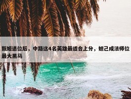 甄姬退位后，中路这4名英雄最适合上分，妲己成法师位最大黑马