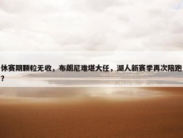 休赛期颗粒无收，布朗尼难堪大任，湖人新赛季再次陪跑？