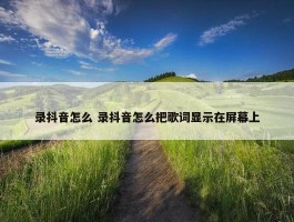 录抖音怎么 录抖音怎么把歌词显示在屏幕上