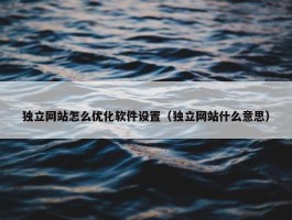 独立网站怎么优化软件设置（独立网站什么意思）