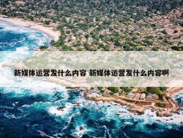 新媒体运营发什么内容 新媒体运营发什么内容啊