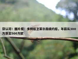 获认可！图片报：多特后卫莱尔森续约后，年薪从300万涨至500万欧