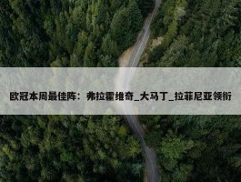 欧冠本周最佳阵：弗拉霍维奇_大马丁_拉菲尼亚领衔