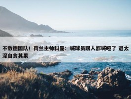 不敌德国队！荷兰主帅科曼：喊球员跟人都喊哑了 退太深自食其果