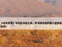 《坦克世界》马拉松活动上线，肝活动白送的新八金性能如何？