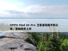 OPPO Find X8 Pro 卫星通信版手机公布，首销同步上市