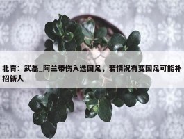 北青：武磊_阿兰带伤入选国足，若情况有变国足可能补招新人