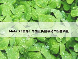 Mate X5卖爆！华为三折叠带动二折叠销量