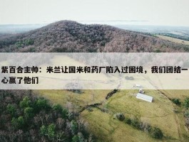 紫百合主帅：米兰让国米和药厂陷入过困境，我们团结一心赢了他们