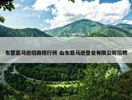 东营亚马逊招商排行榜 山东亚马逊塑业有限公司招聘