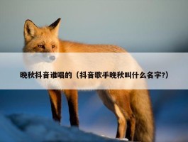 晚秋抖音谁唱的（抖音歌手晚秋叫什么名字?）