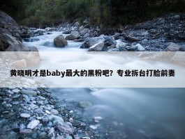 黄晓明才是baby最大的黑粉吧？专业拆台打脸前妻