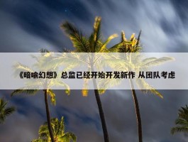 《暗喻幻想》总监已经开始开发新作 从团队考虑