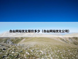 白山网站优化报价多少（白山网站优化公司）