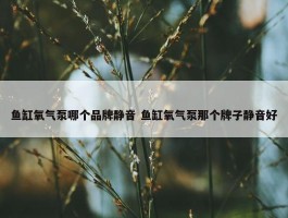 鱼缸氧气泵哪个品牌静音 鱼缸氧气泵那个牌子静音好