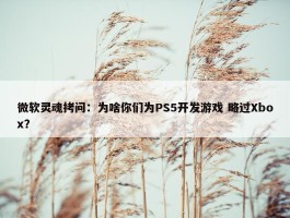 微软灵魂拷问：为啥你们为PS5开发游戏 略过Xbox？