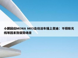 小鹏回应MONA M03自动泊车撞上奥迪：不排除光线等因素致弱势场景