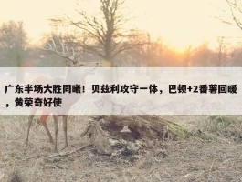 广东半场大胜同曦！贝兹利攻守一体，巴顿+2番薯回暖，黄荣奇好使