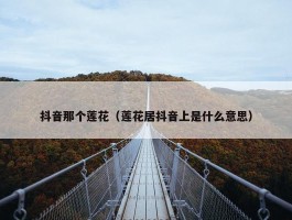 抖音那个莲花（莲花居抖音上是什么意思）