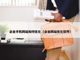 企业手机网站如何优化（企业网站优化软件）