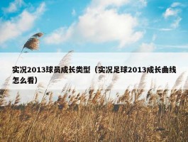 实况2013球员成长类型（实况足球2013成长曲线怎么看）