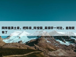 同样是演土豪，把陈豪_陈宝国_吴镇宇一对比，差距就有了