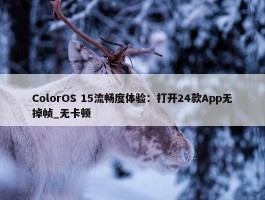 ColorOS 15流畅度体验：打开24款App无掉帧_无卡顿