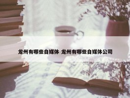 龙州有哪些自媒体 龙州有哪些自媒体公司