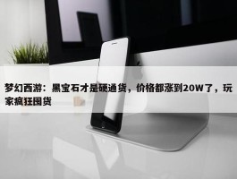 梦幻西游：黑宝石才是硬通货，价格都涨到20W了，玩家疯狂囤货