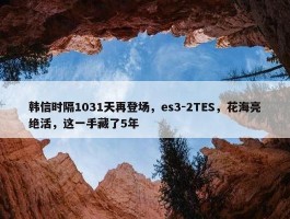 韩信时隔1031天再登场，es3-2TES，花海亮绝活，这一手藏了5年