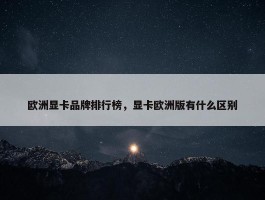 欧洲显卡品牌排行榜，显卡欧洲版有什么区别