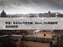 恭喜！天王Sky今日大婚，Moon_Fly等魔兽明星到场祝贺