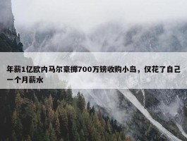 年薪1亿欧内马尔豪掷700万镑收购小岛，仅花了自己一个月薪水